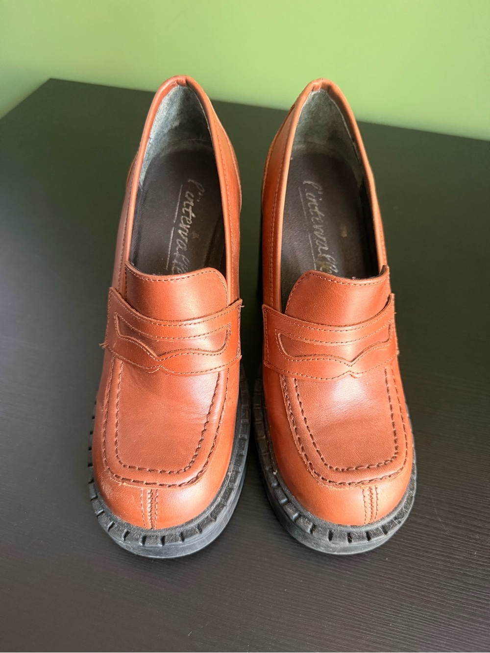 L’Intervalle Women's Chunky Heel Loafer - Tan Leather size 37 - Picture 2 of 12